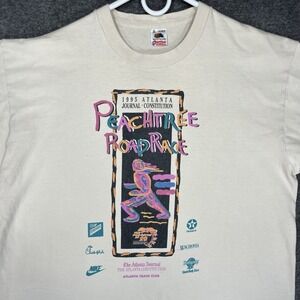 Vintage 1995 Peachtree Road Race Shirt Mens XL beige Atlanta Running Club